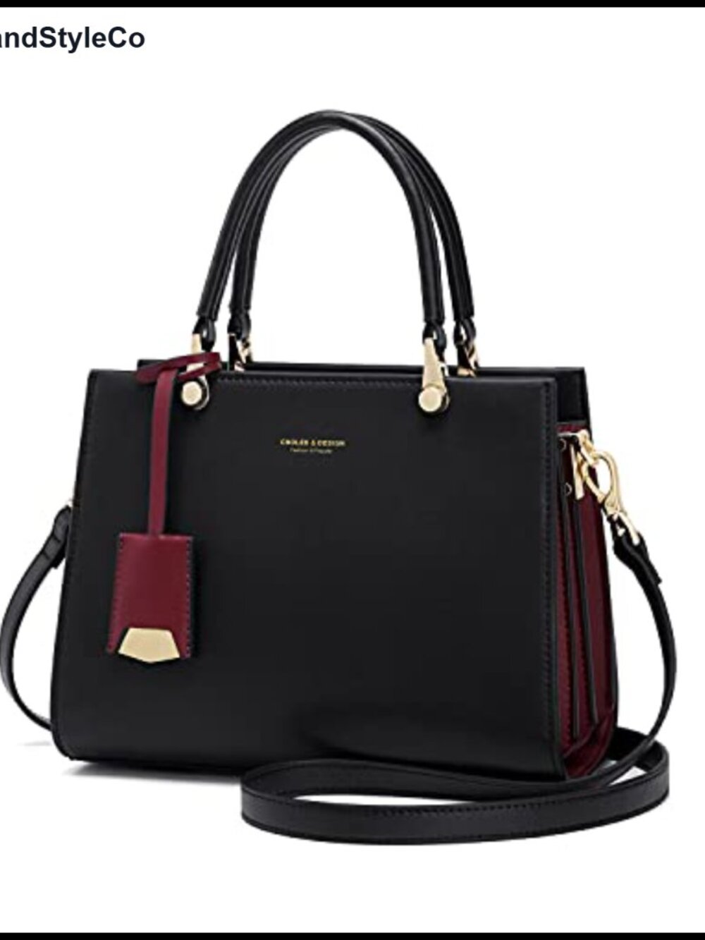 Genuine Leather Satchel Tote Shoulder Bag with Zipper